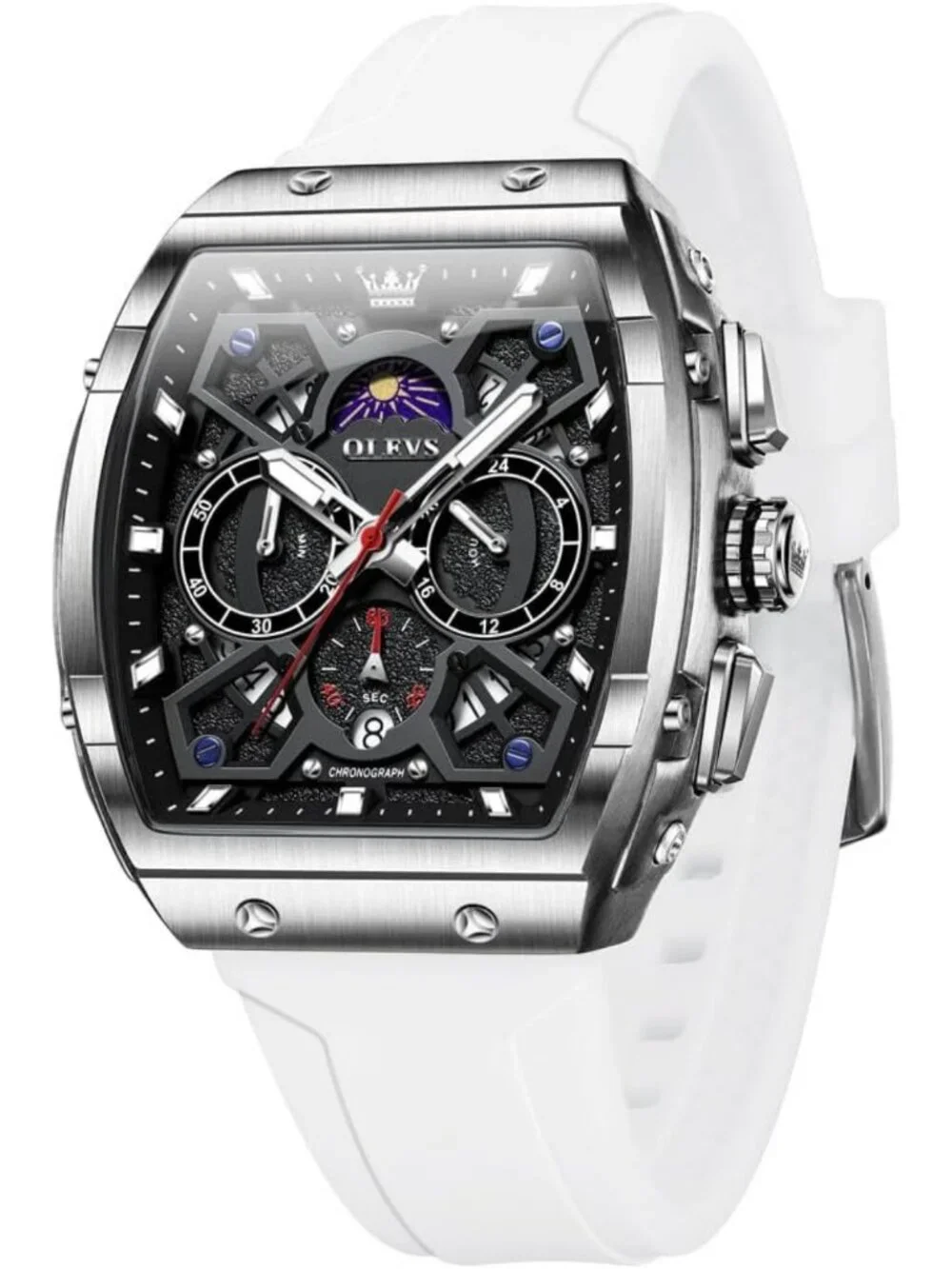 Luxury Casual Square Skeleton Chronograph Watch for Men - Stylish Timepiece